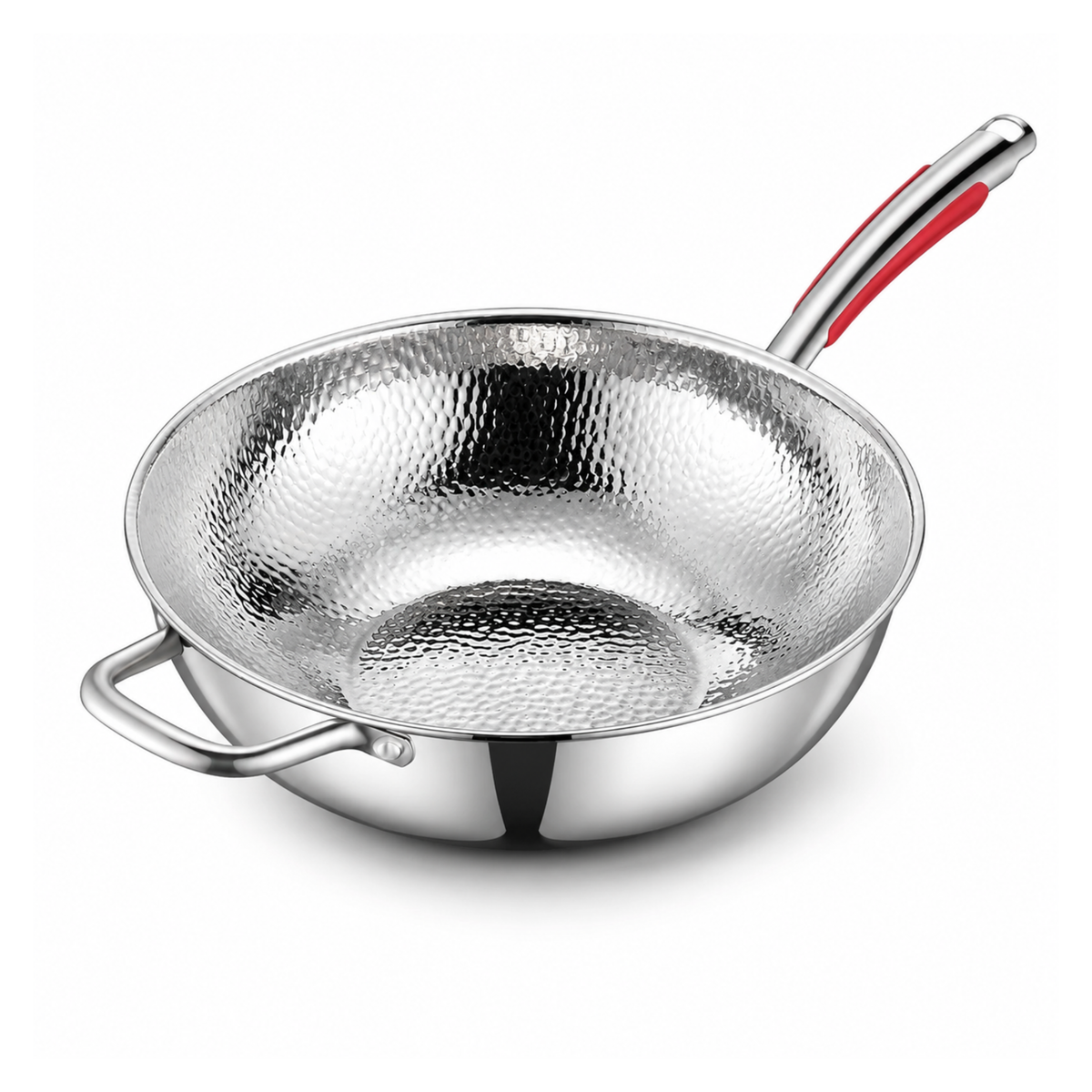 Uncoated Stainless Steel Wok