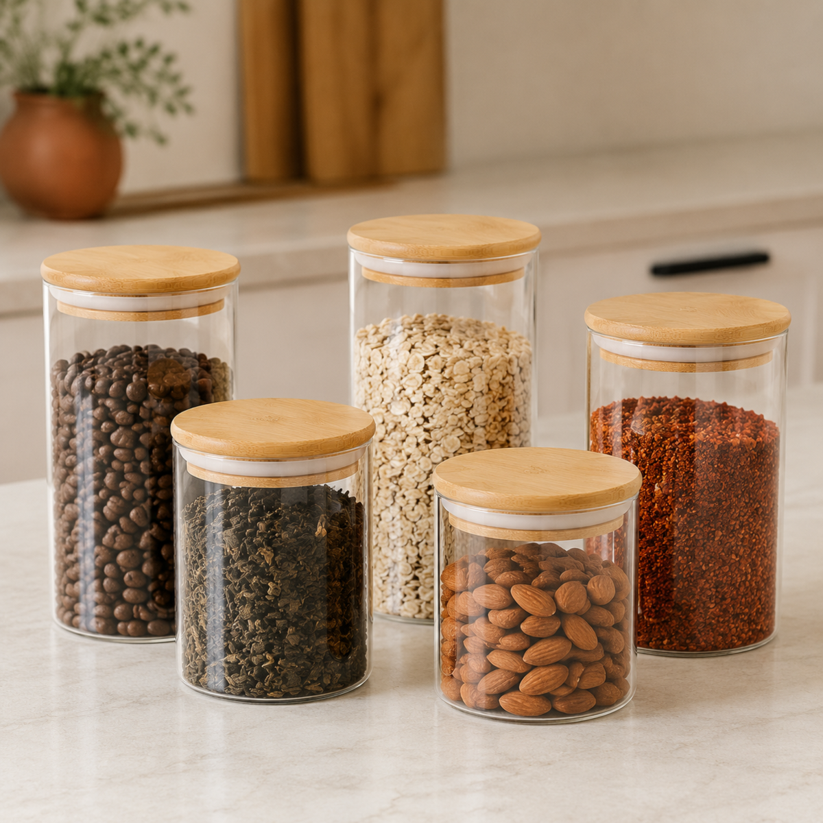10-Piece Glass Storage Jar Set