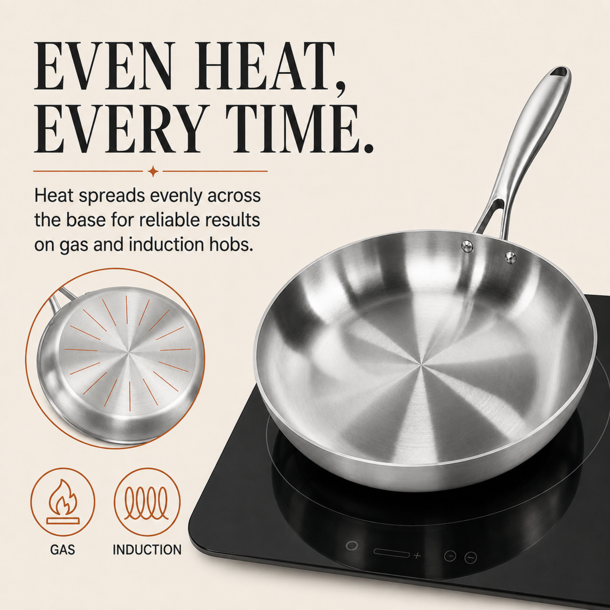 304 Stainless Steel Frying Pan