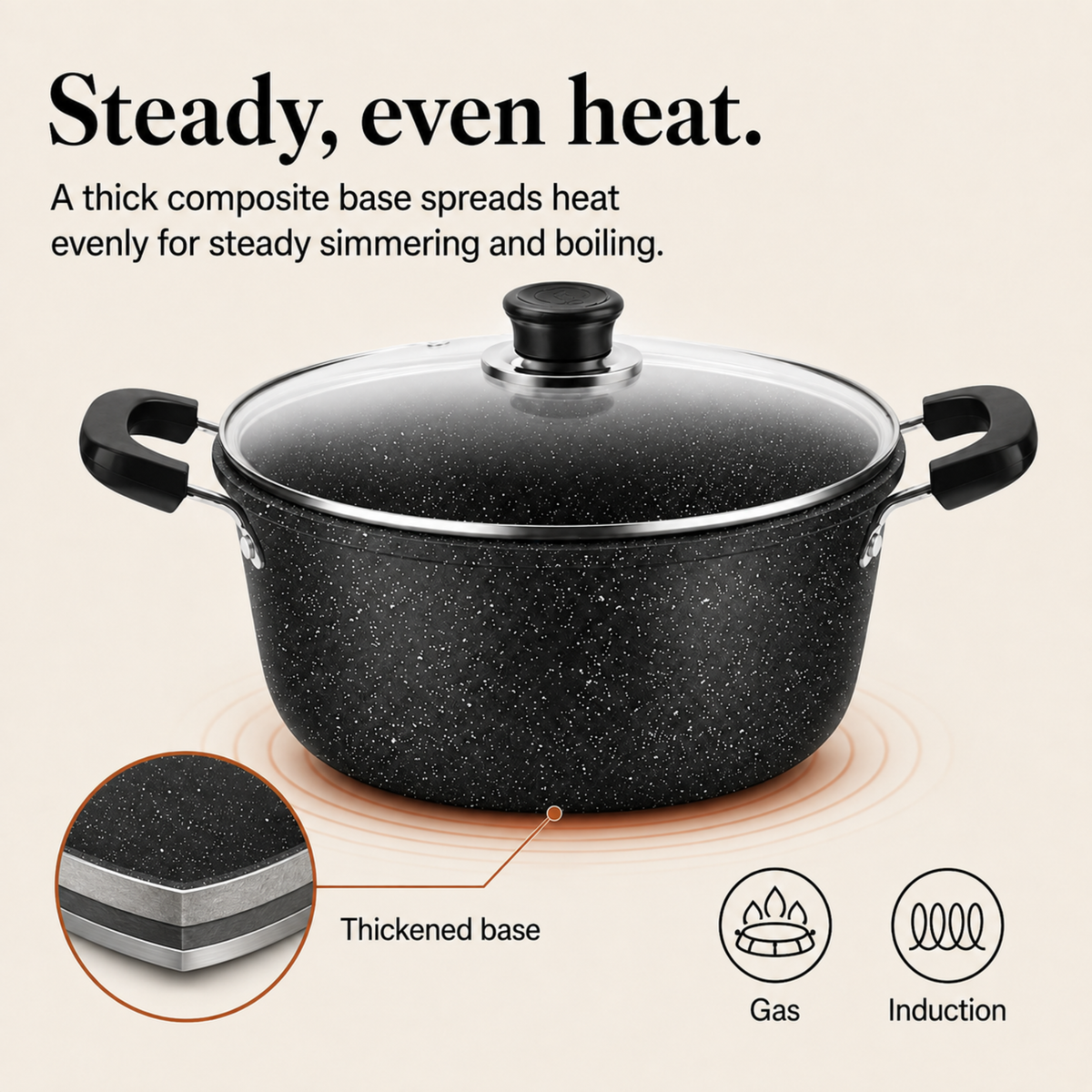 Nonstick Stock Pot with Glass Lid