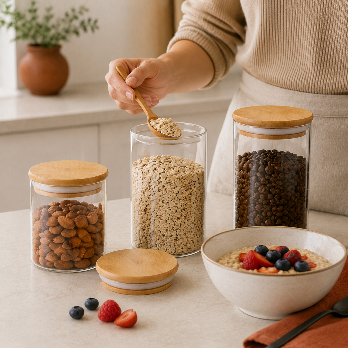 10-Piece Glass Storage Jar Set
