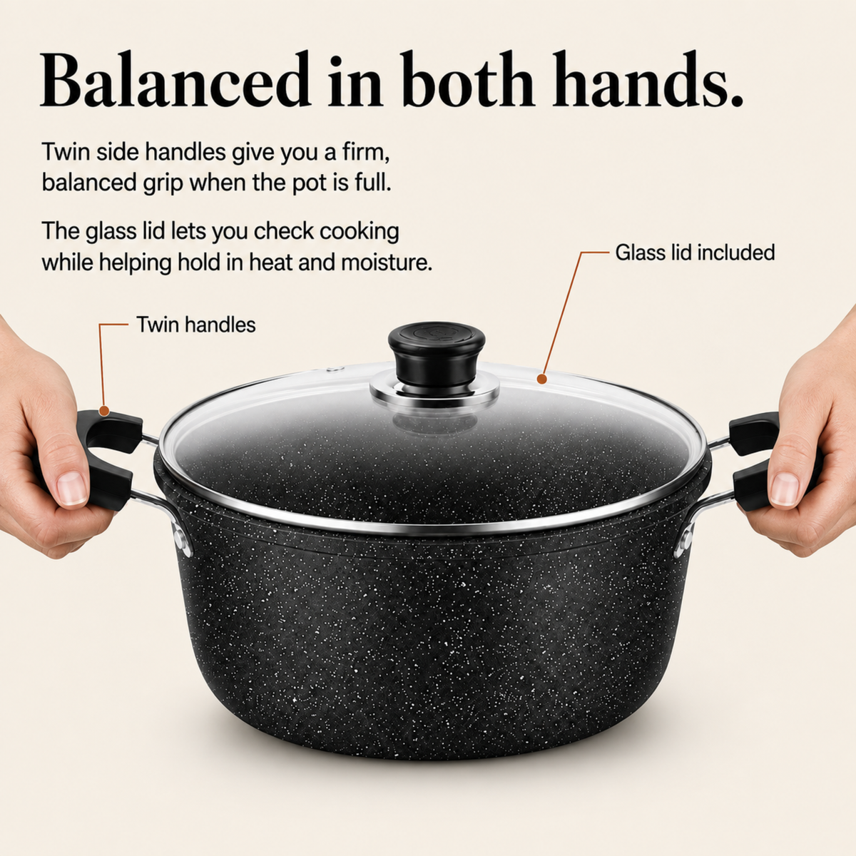 Nonstick Stock Pot with Glass Lid