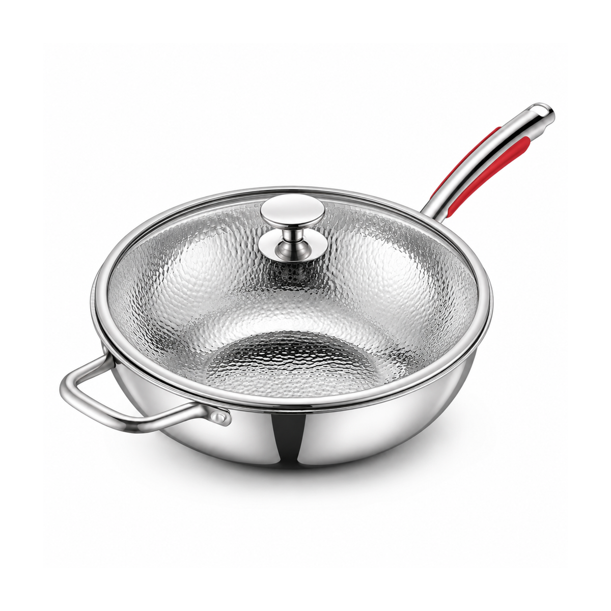 Uncoated Stainless Steel Wok